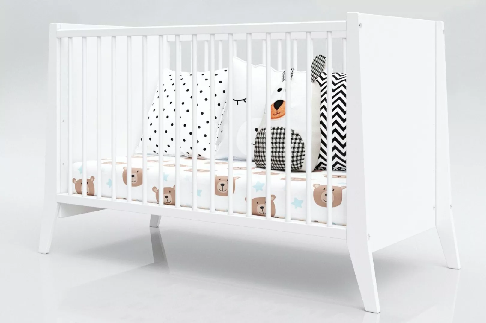 thematys Babybett 60x120cm Weiß oder Schwarz höhenverstellbar Kinderbett Ki günstig online kaufen