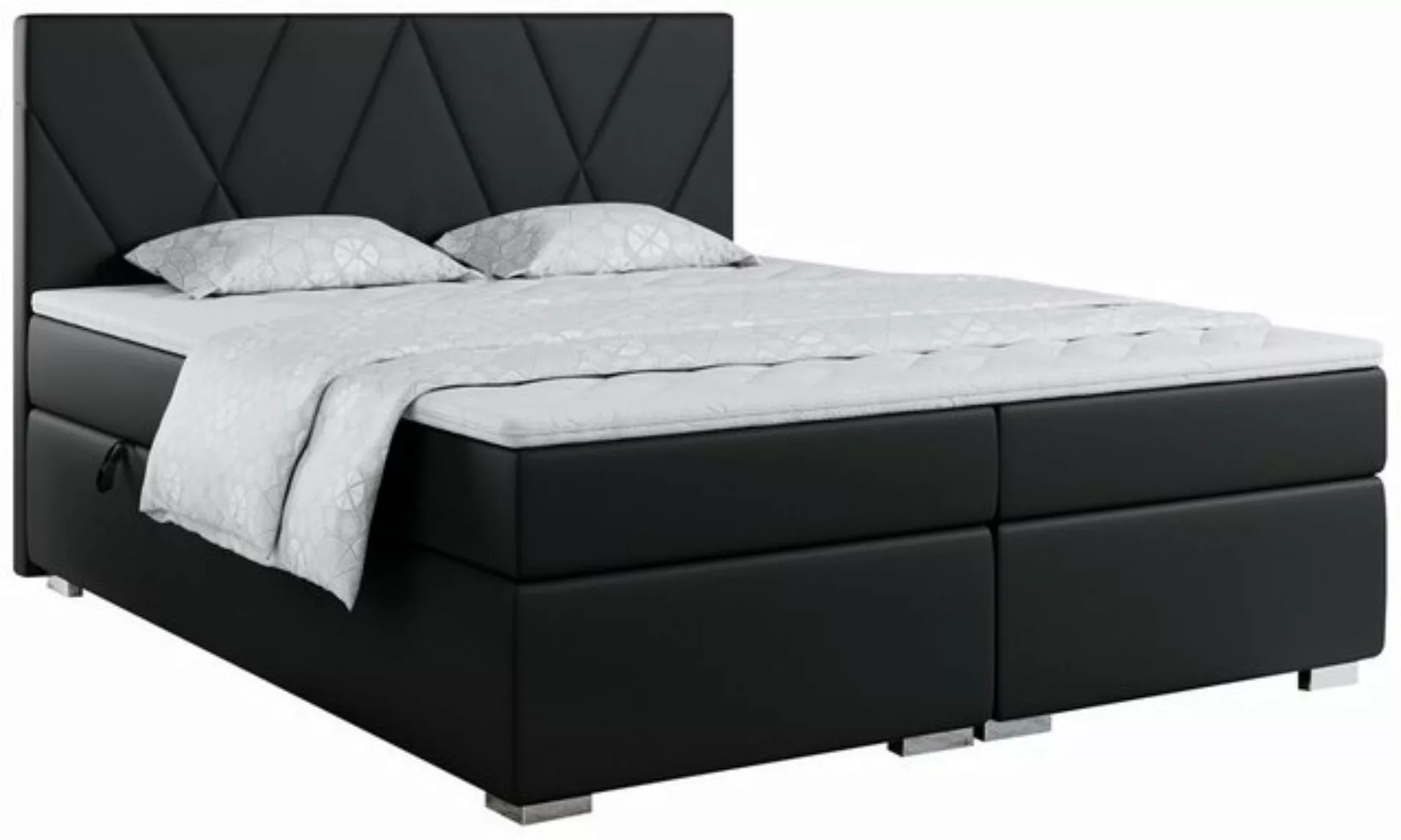 MKS MÖBEL Boxspringbett KARA, Doppelbett mit Multipocket-Matratze und Toppe günstig online kaufen