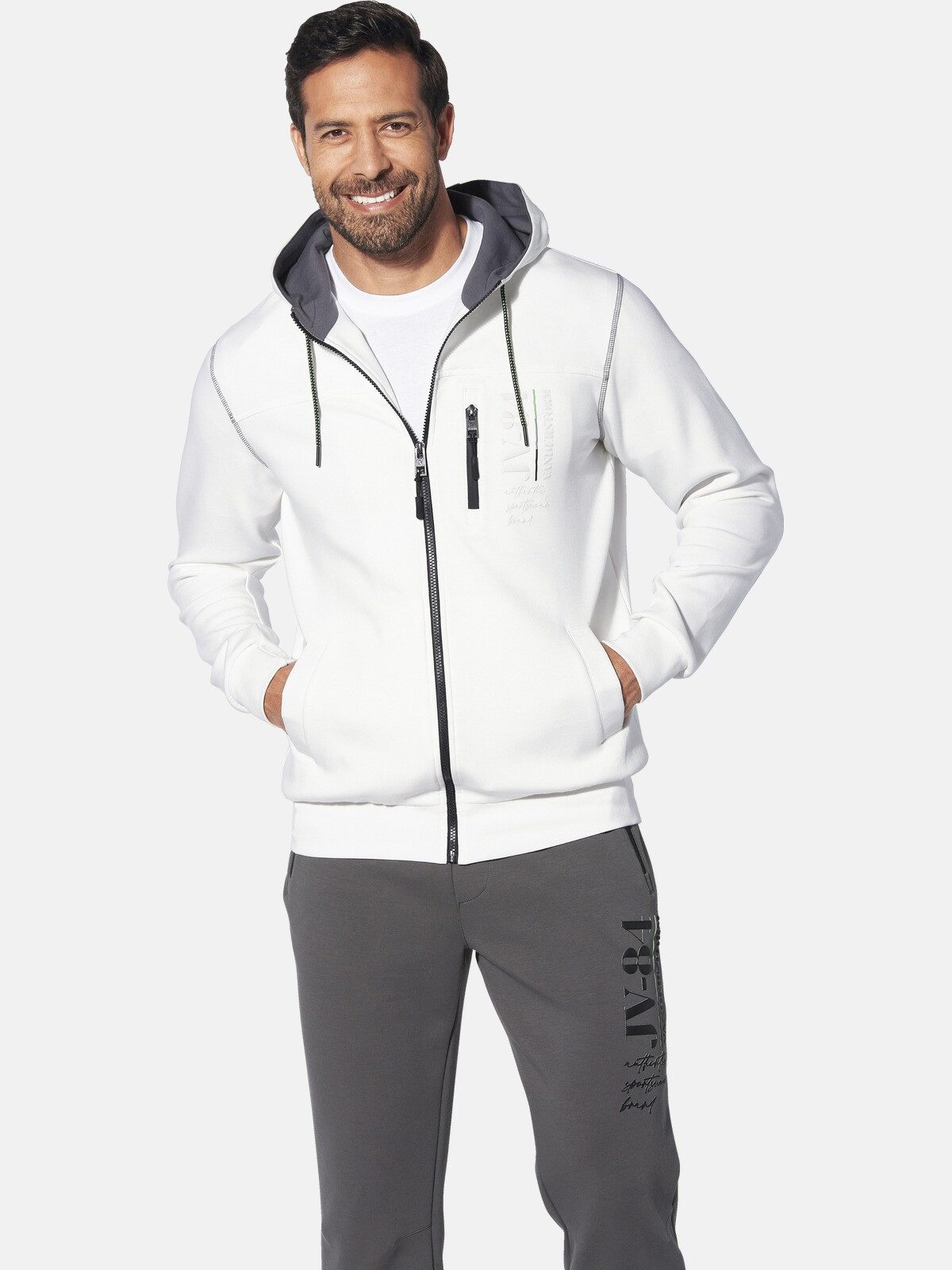 Jan Vanderstorm Kapuzensweatjacke FINNDOR mit kontrastfarbener günstig online kaufen
