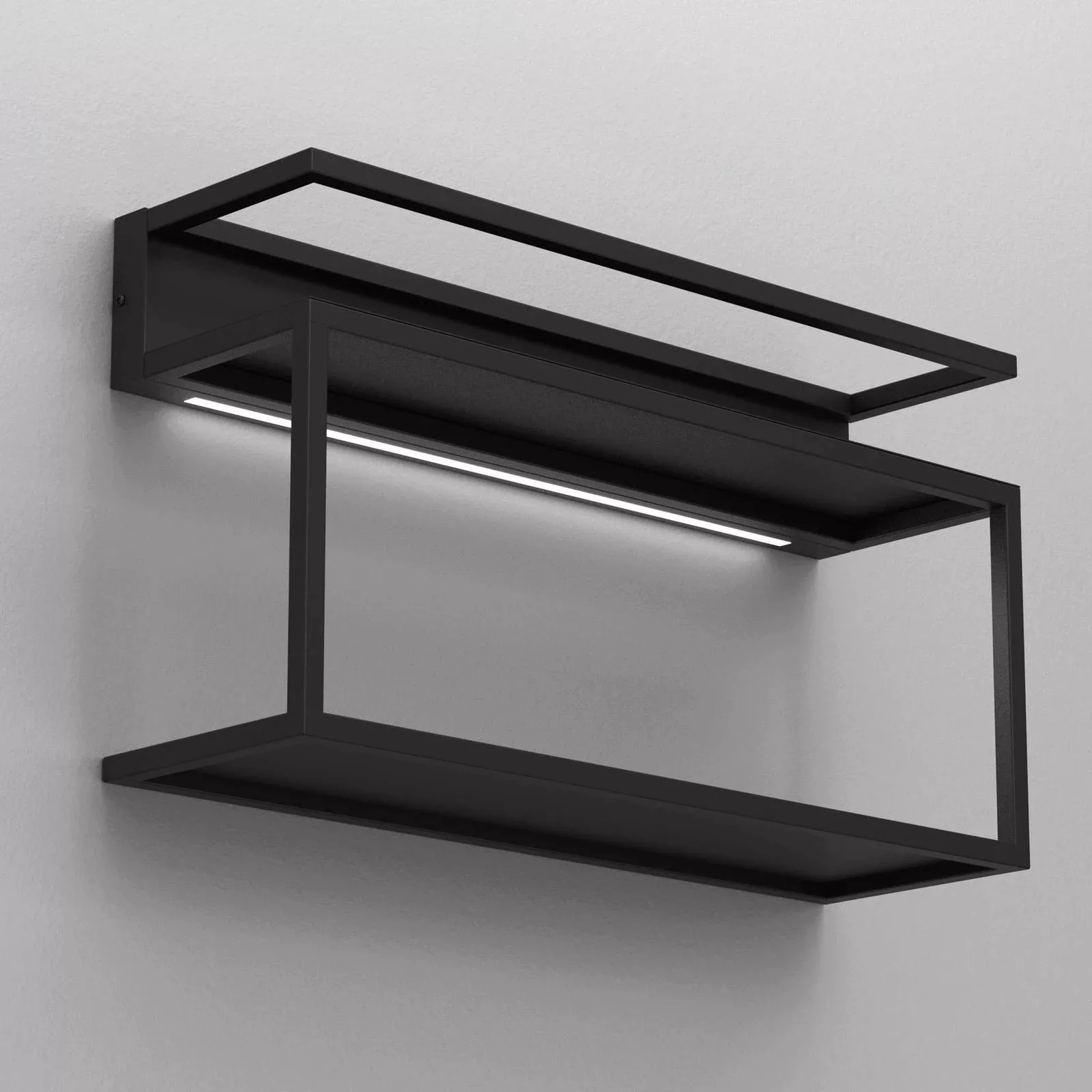 Wandleuchte Shelf, schwarz, Stahl, 60 cm lang, 1 x LED günstig online kaufen