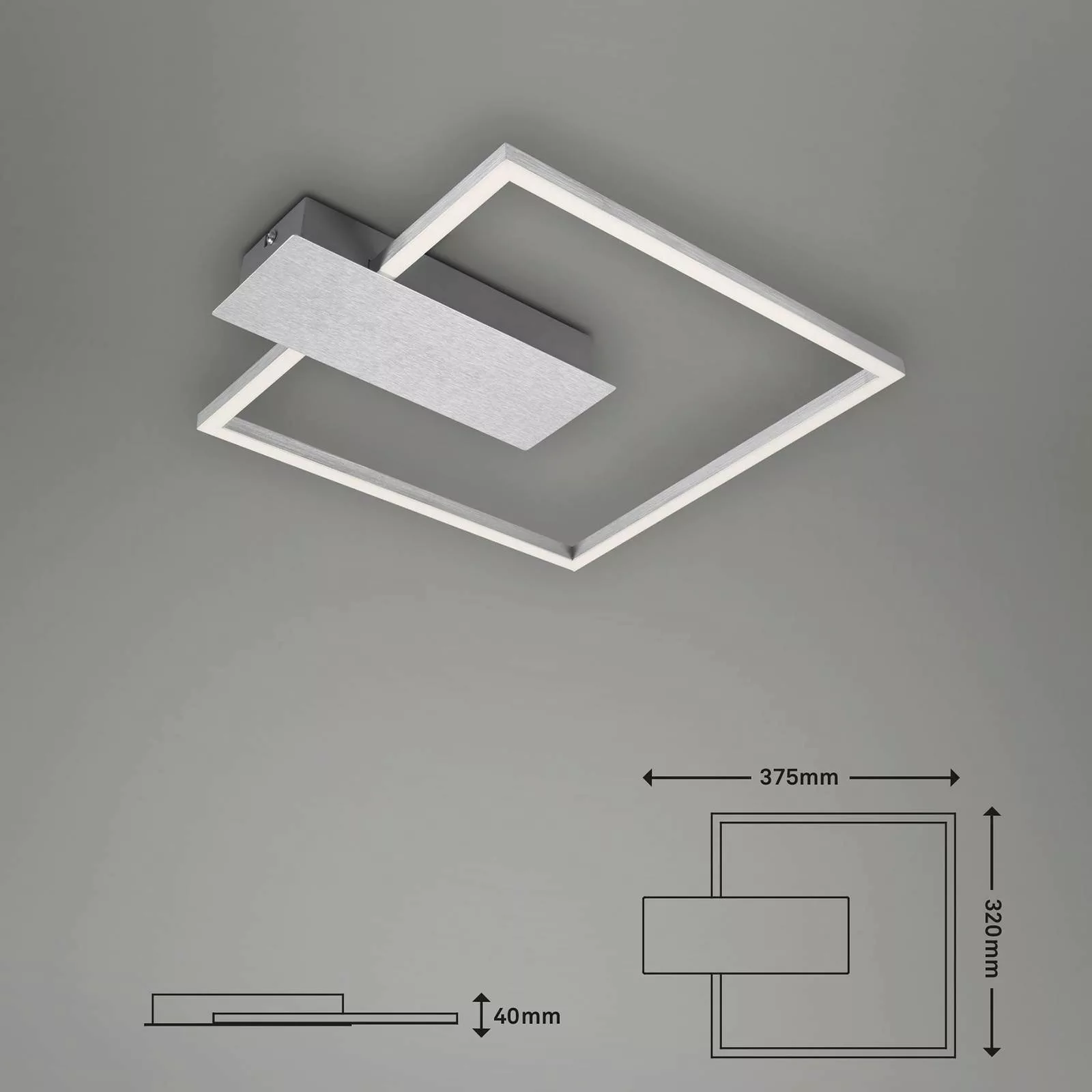 LED-Deckenlampe Nico, 3.000K, eckig, chrom günstig online kaufen
