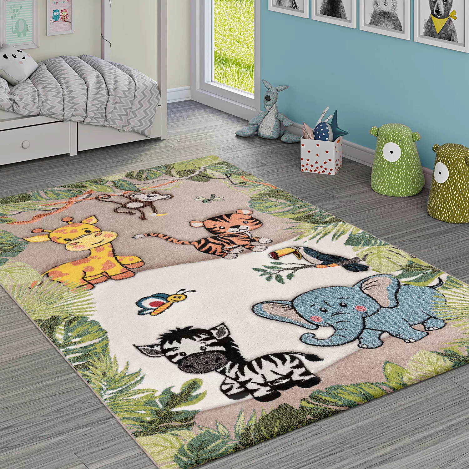 Paco Home Kinderteppich »Diamond 644«, rund, 18 mm Höhe, Kurzflor, 3D-Desig günstig online kaufen