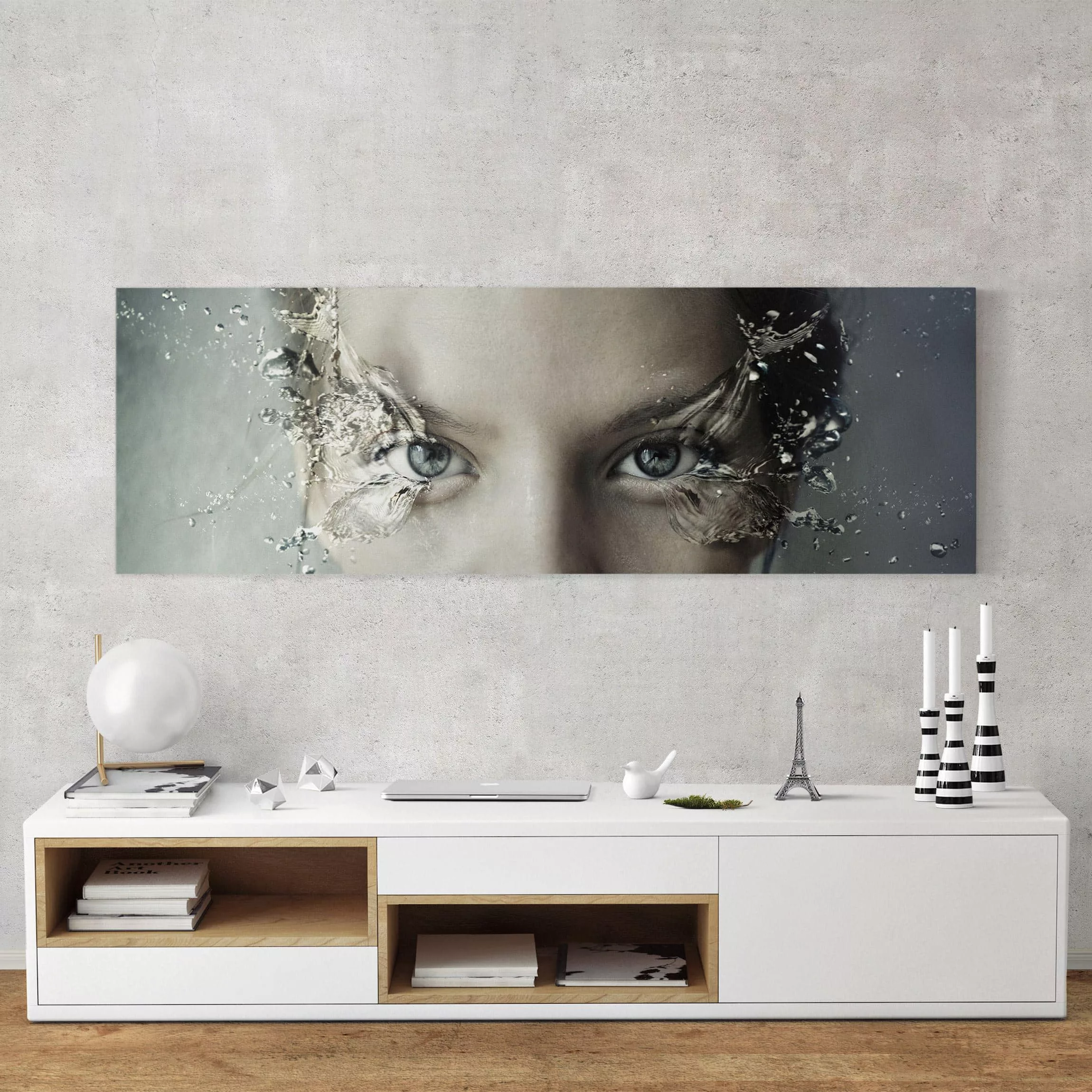 Leinwandbild Portrait - Panorama Emotionale Frau günstig online kaufen