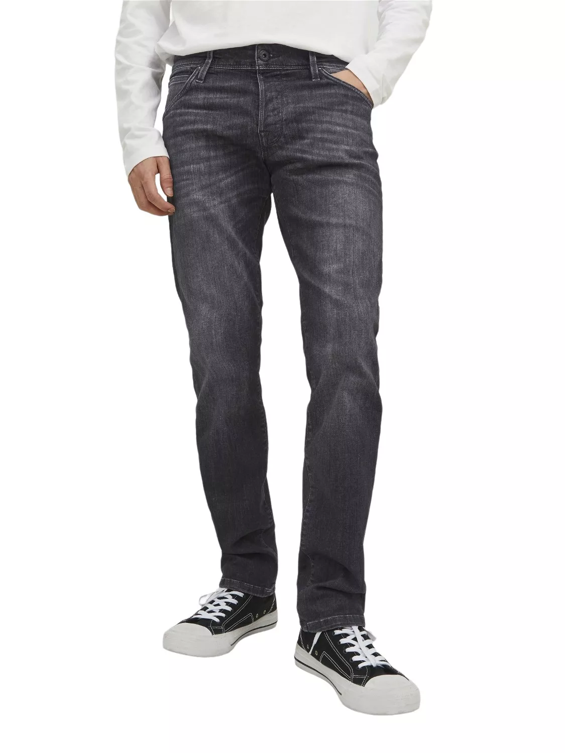 Jack & Jones Herren Jeans JJIGLENN JJFOX BL 655 50SPS - Slim Fit - Schwarz günstig online kaufen