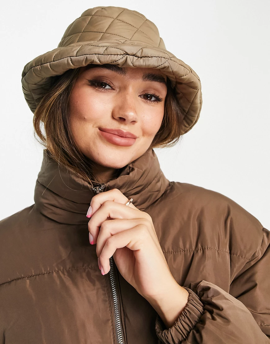 Urbancode – Wattierter Anglerhut in Camel-Neutral günstig online kaufen