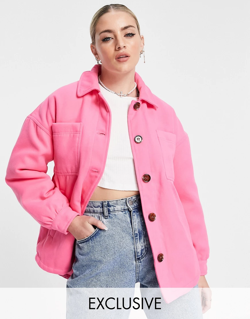 Reclaimed Vintage – Inspired – Hemdjacke in Rosa günstig online kaufen