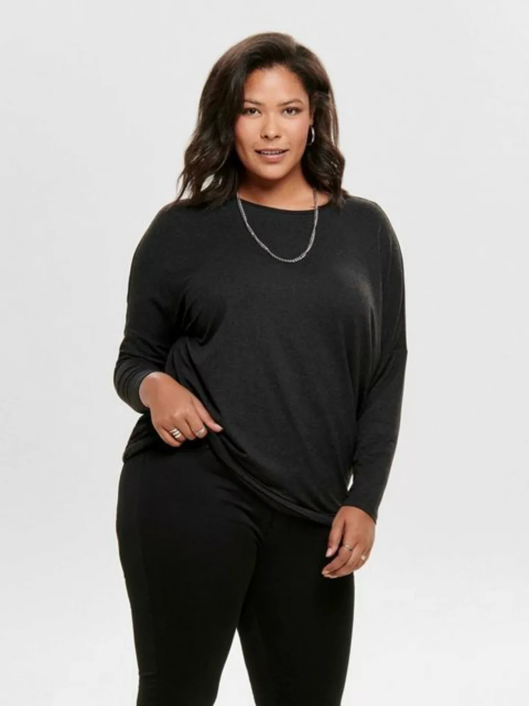 ONLY CARMAKOMA T-Shirt Long Curvy Shirt Plus Size Longsleeve Übergröße CARC günstig online kaufen