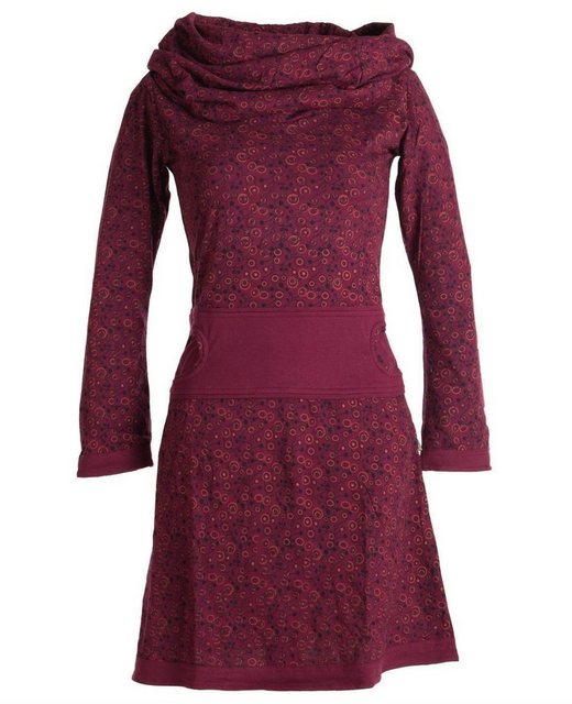 Vishes Jerseykleid Bedrucktes Kleid aus Baumwolle mit Schalkragen Ethno, Go günstig online kaufen