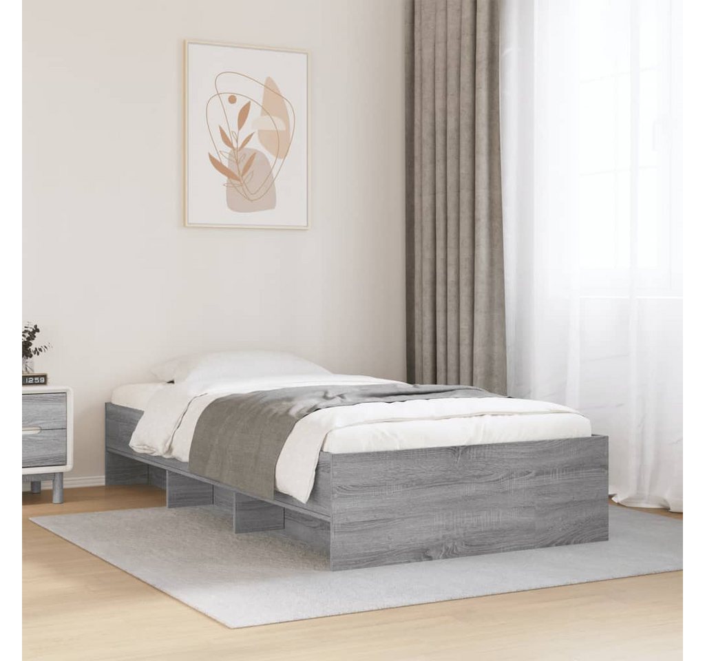 vidaXL Bett Bettgestell Grau Sonoma 90x190 cm Holzwerkstoff günstig online kaufen