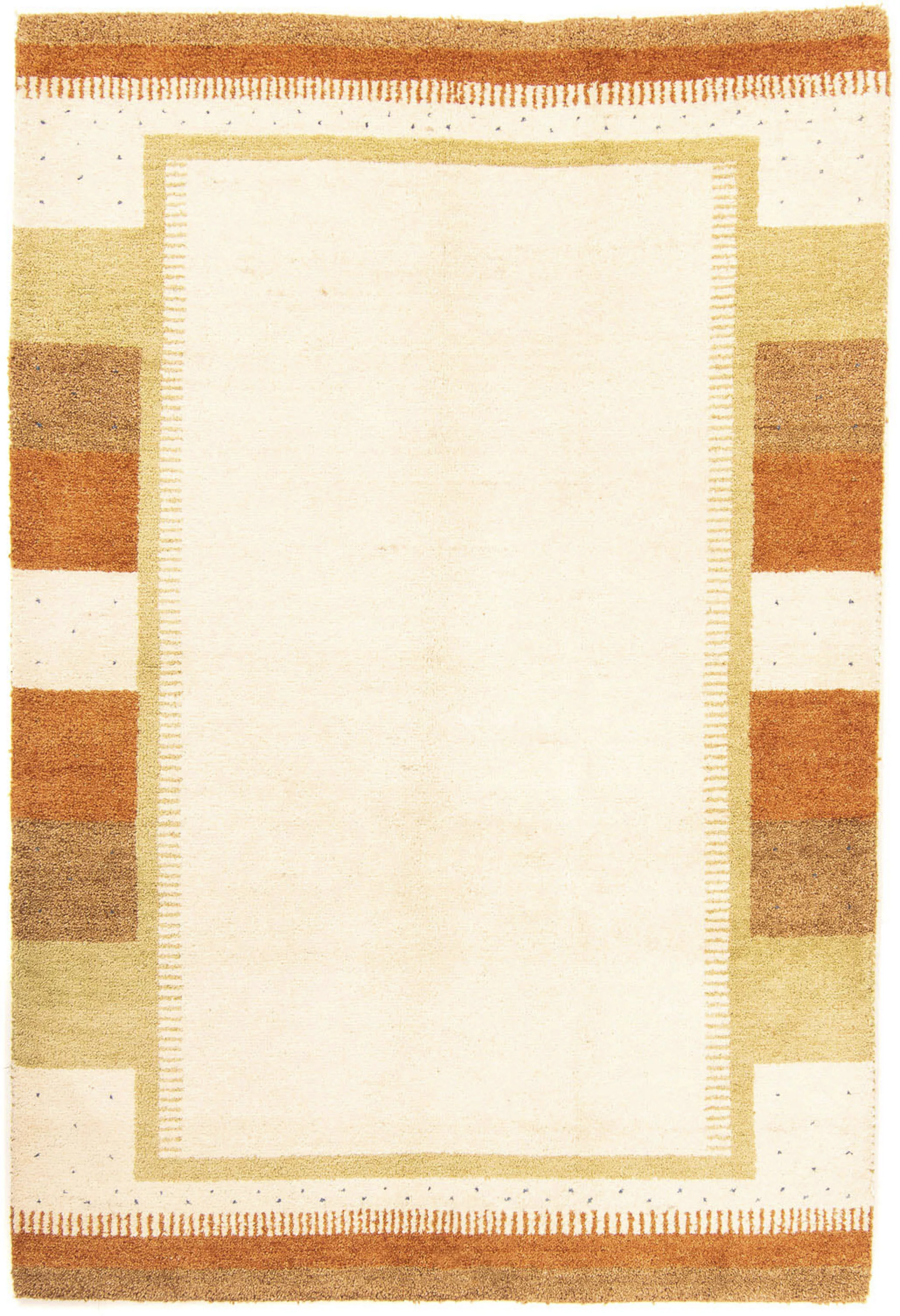 morgenland Wollteppich »Gabbeh - Indus - 203 x 139 cm - beige«, rechteckig, günstig online kaufen