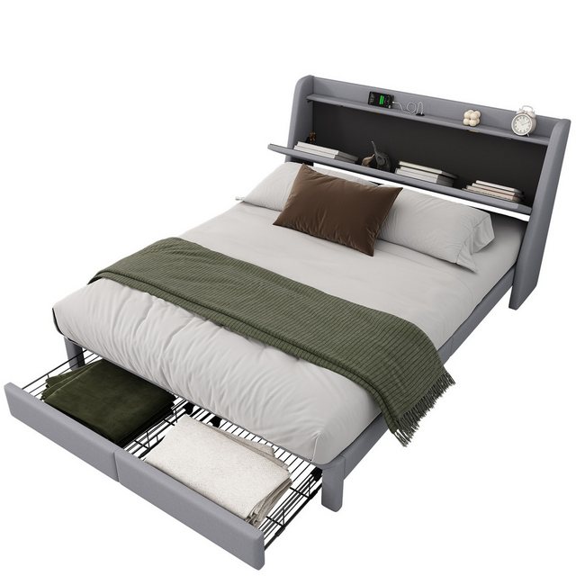 KoDise Stauraumbett Bett Stauraumbett 140x200cm mit USB-Steckdose, Endlager günstig online kaufen