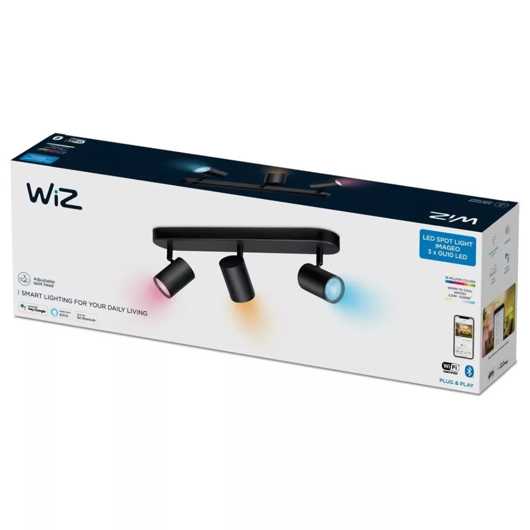 WiZ Imageo LED-Spot 3-flg. RGB, schwarz günstig online kaufen