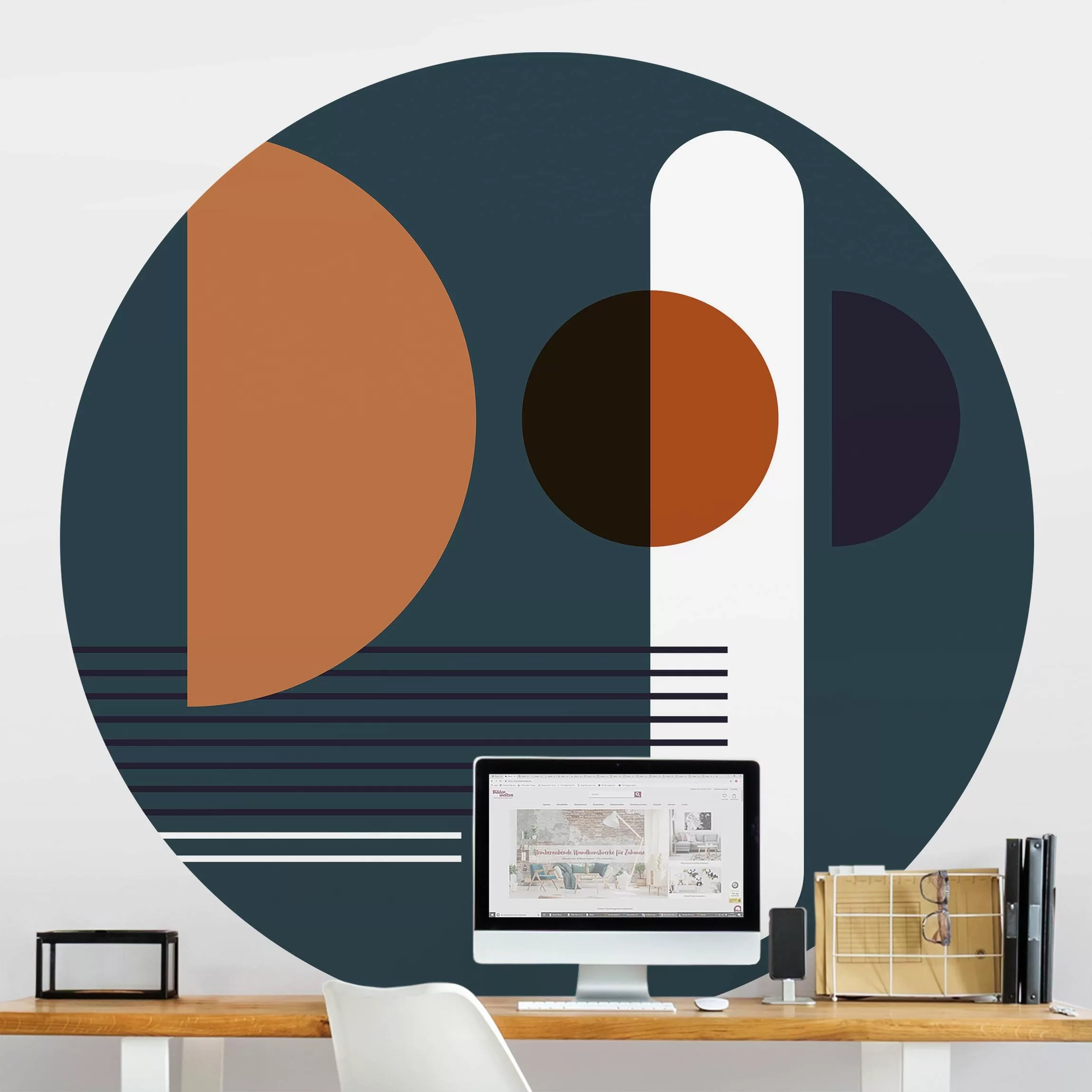 Runde Tapete selbstklebend Bauhaus Dresden günstig online kaufen