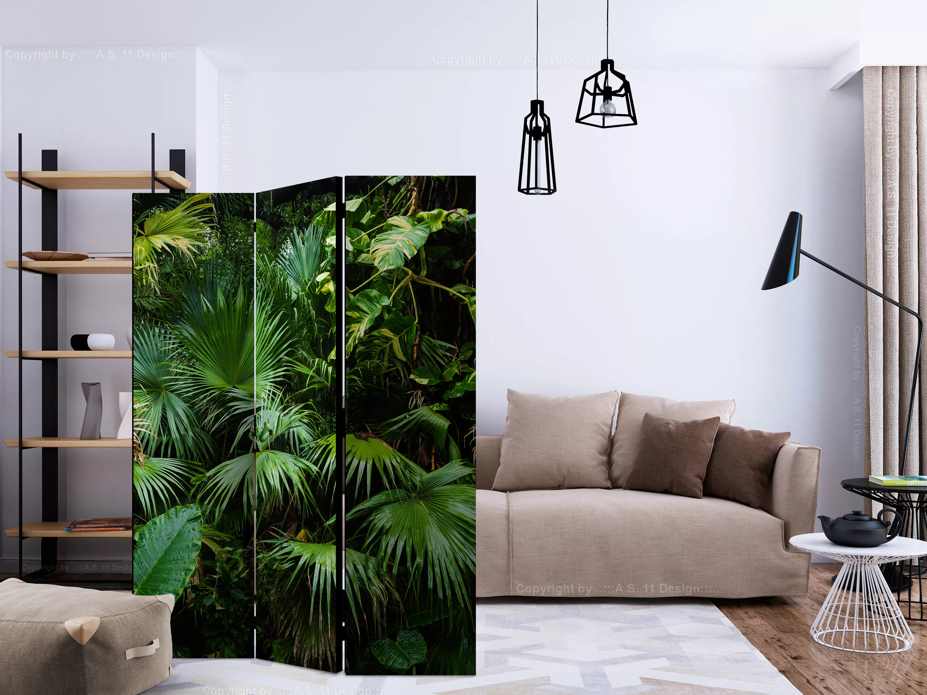 3-teiliges Paravent - Sunny Jungle [room Dividers] günstig online kaufen