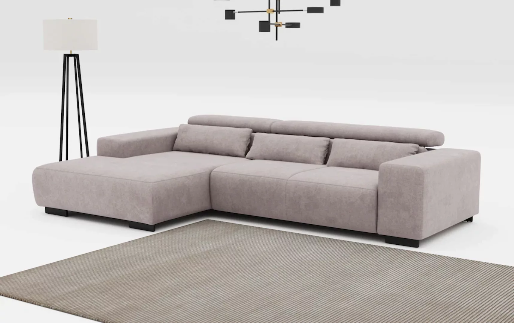 COTTA Ecksofa "Side L-Form, mit Kopfteilverstellung und Zierkissen", option günstig online kaufen