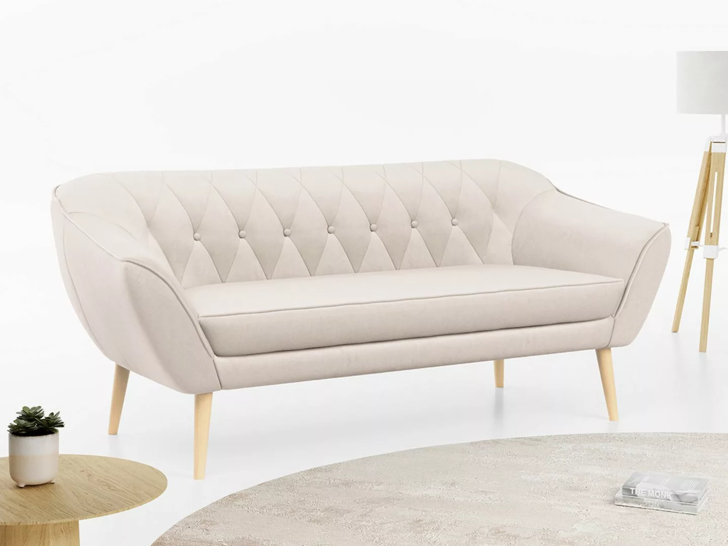 MKS MÖBEL Sofa PIRS-3 Sitzer, Skandinavischer Stil, Gesteppte Polsterung, H günstig online kaufen