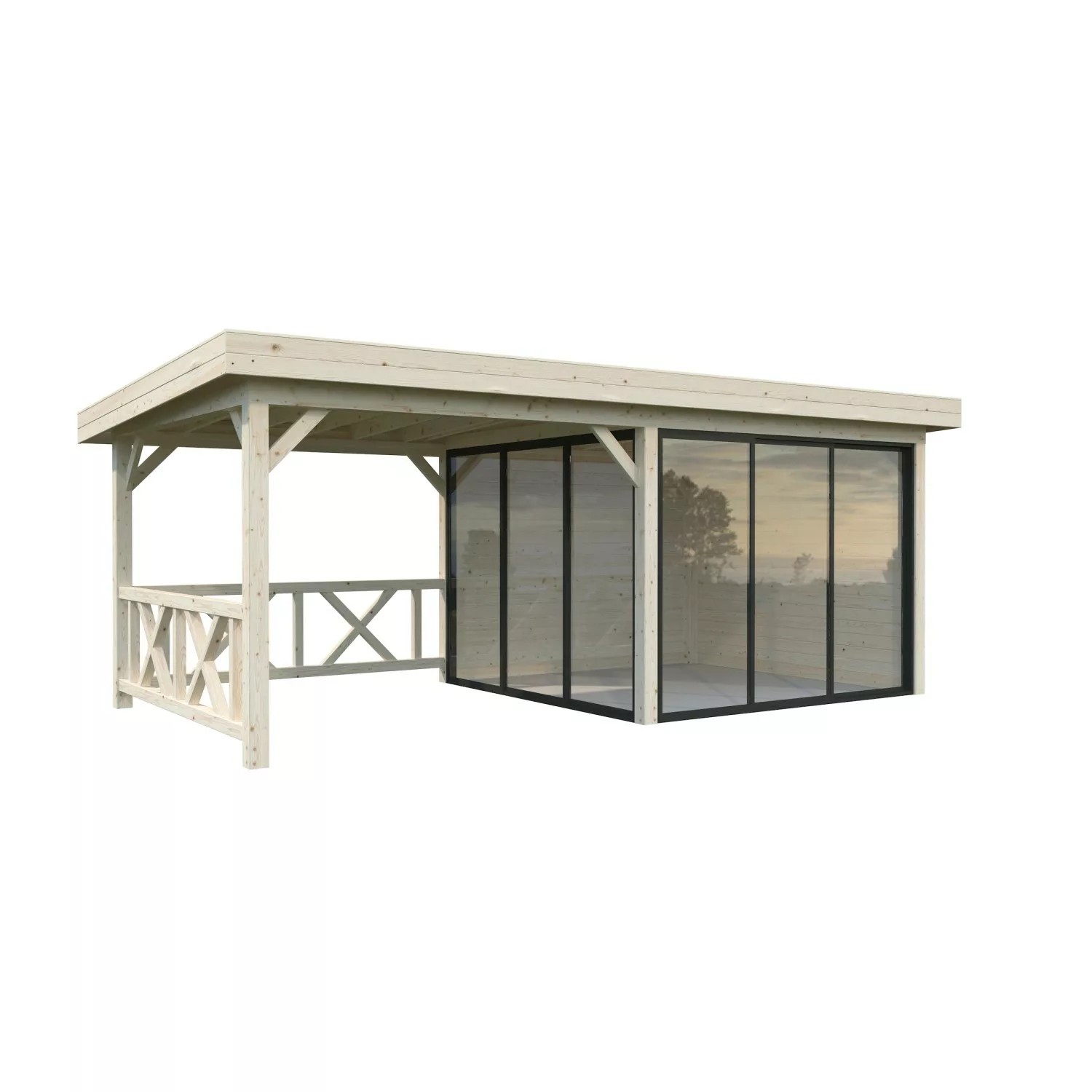 Palmako Pavillon Lenna Set 403 Slide Naturbelassen 588 cm x 300 cm FSC® günstig online kaufen