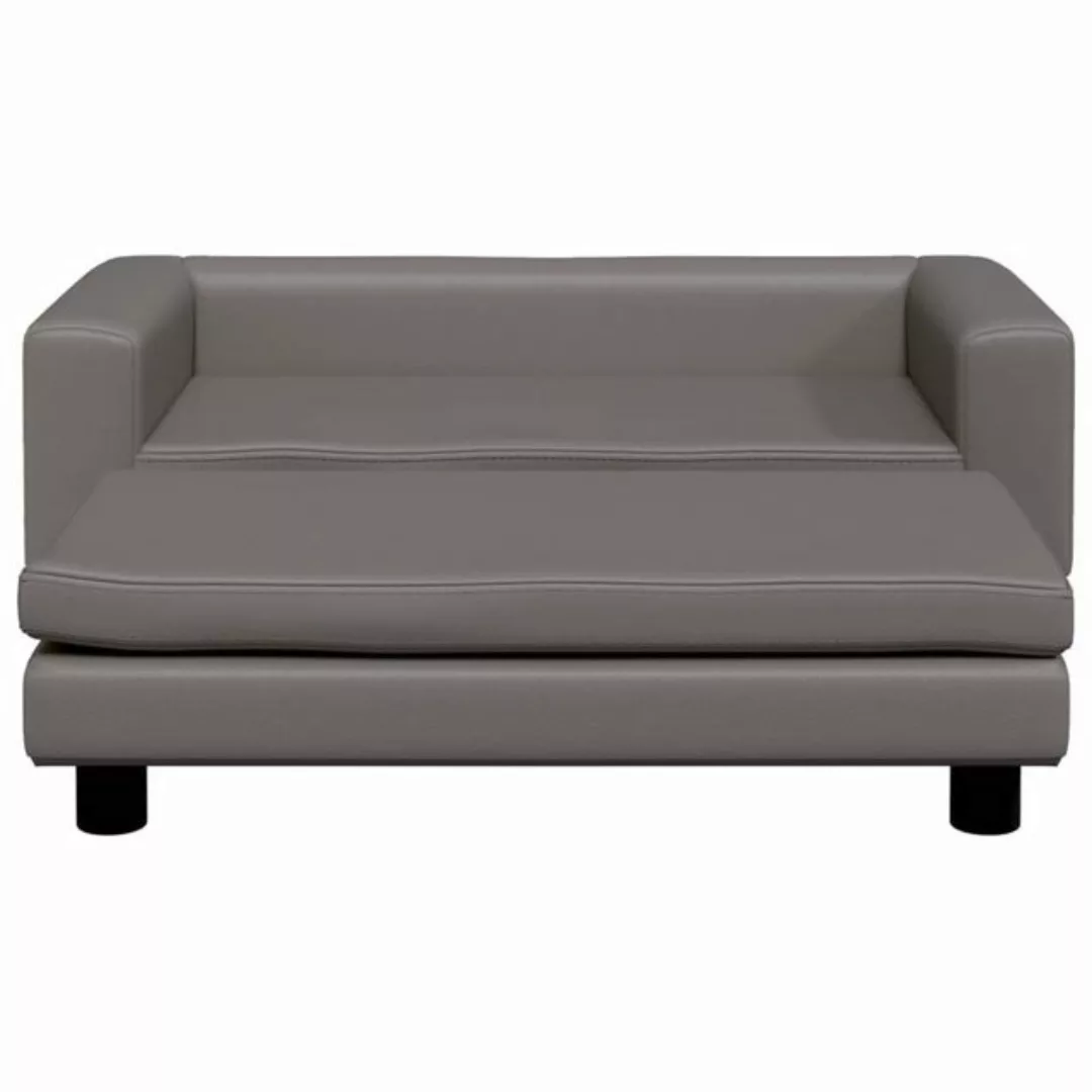 vidaXL Kindersofa Kindersofa mit Hocker Grau 100x50x30 cm Kunstleder Kinder günstig online kaufen