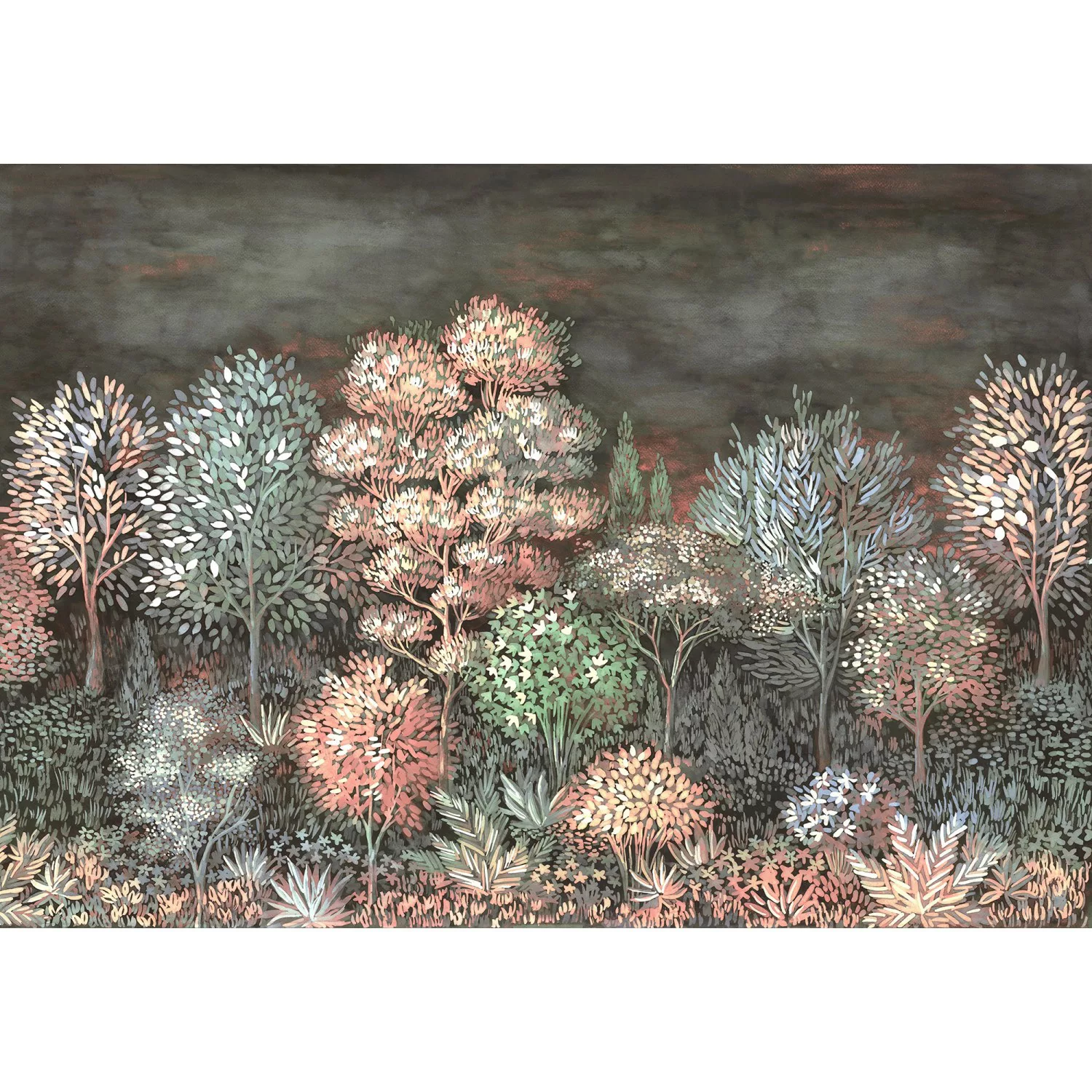 Erismann Fototapete French Forest 400 cm x 270 cm Rose günstig online kaufen