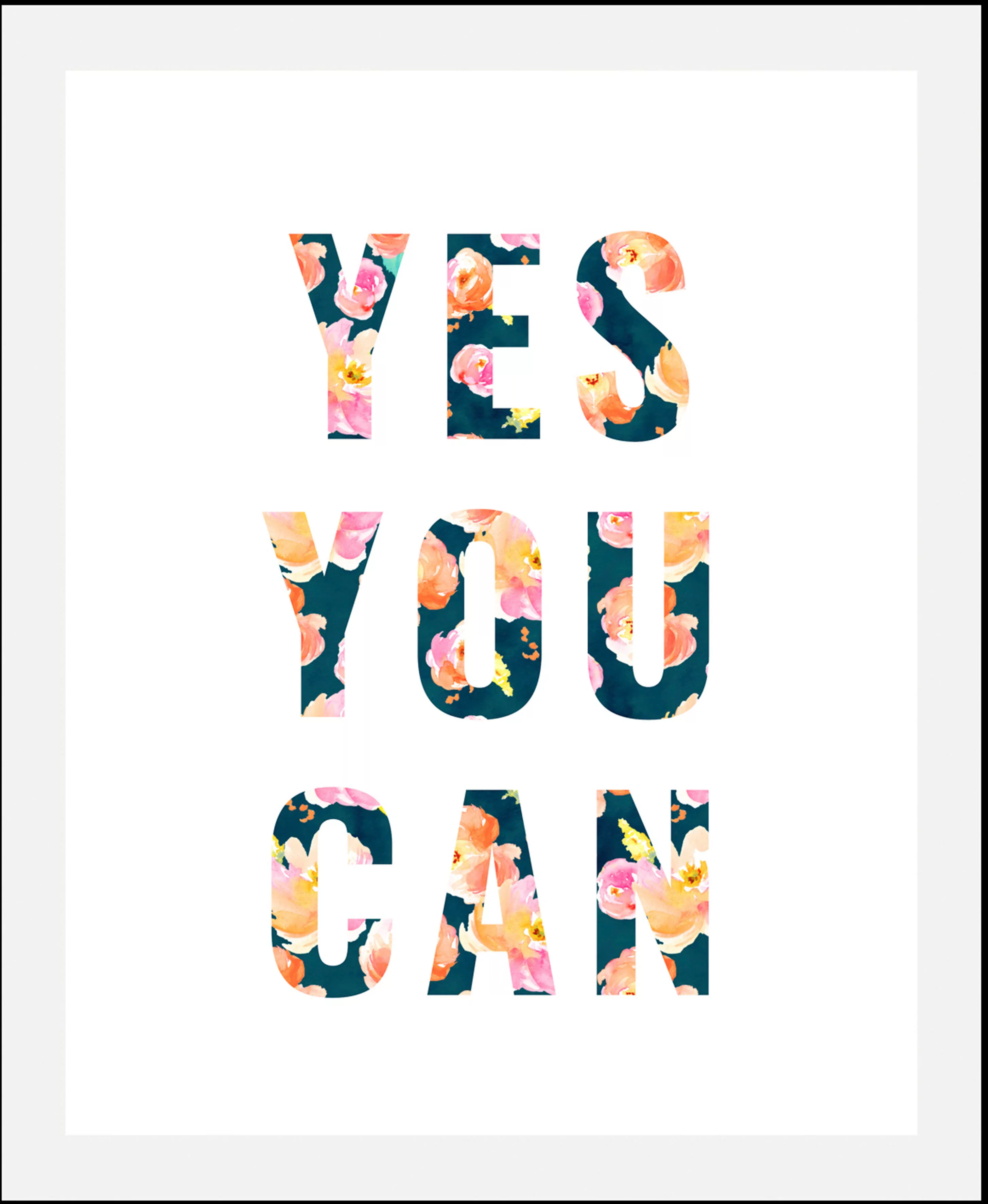 queence Bild "Yes you can", Schriftzüge, (1 St.), gerahmt günstig online kaufen