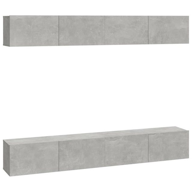 furnicato TV-Schrank TV-Wandschränke 4 Stk. Betongrau 100x30x30 cm günstig online kaufen