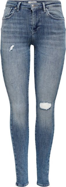 Only Damen Jeans ONLPOWER MID PUSH UP REA264 - Skinny Fit - Blau - Medium B günstig online kaufen