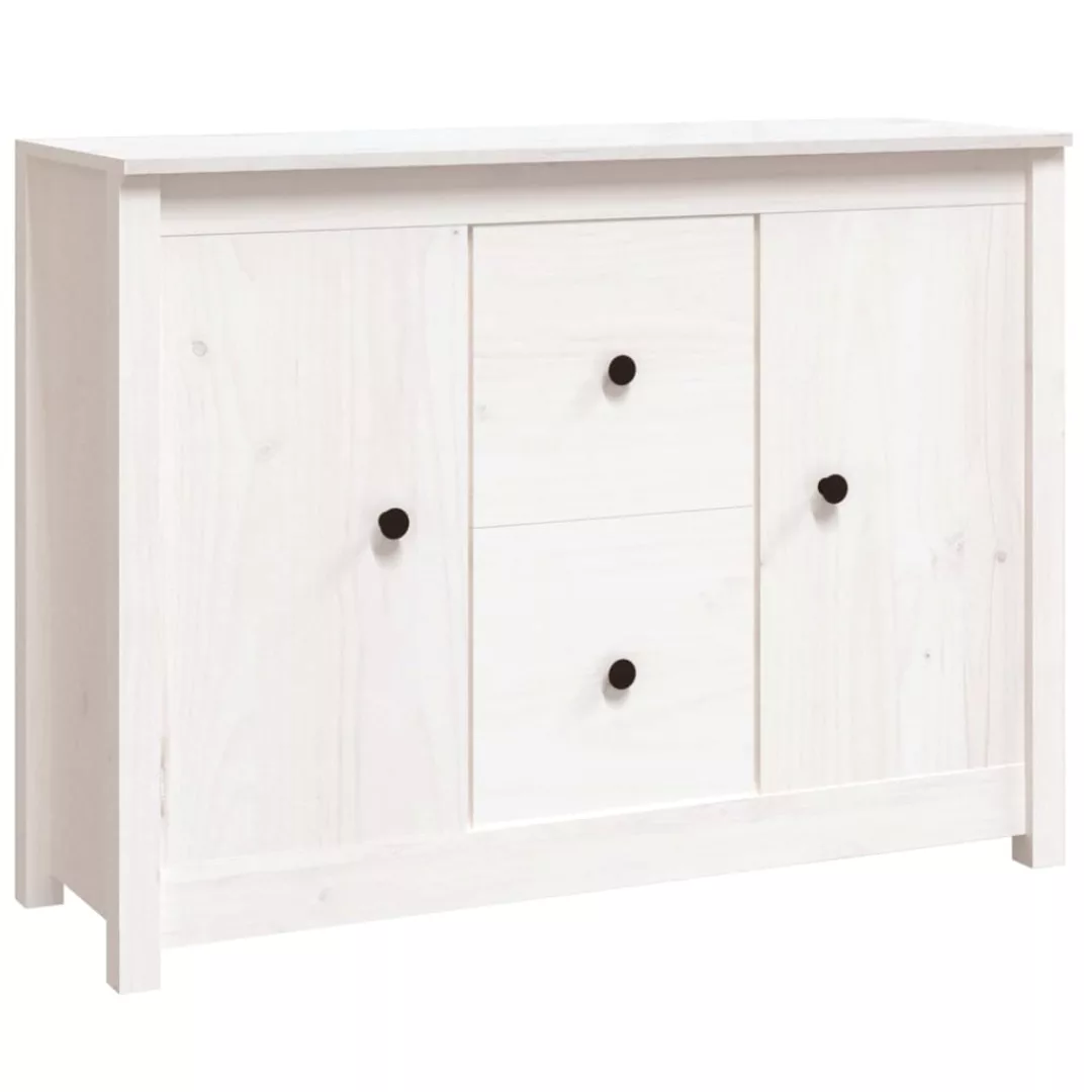 Vidaxl Sideboard Weiß 100x35x74 Cm Massivholz Kiefer günstig online kaufen