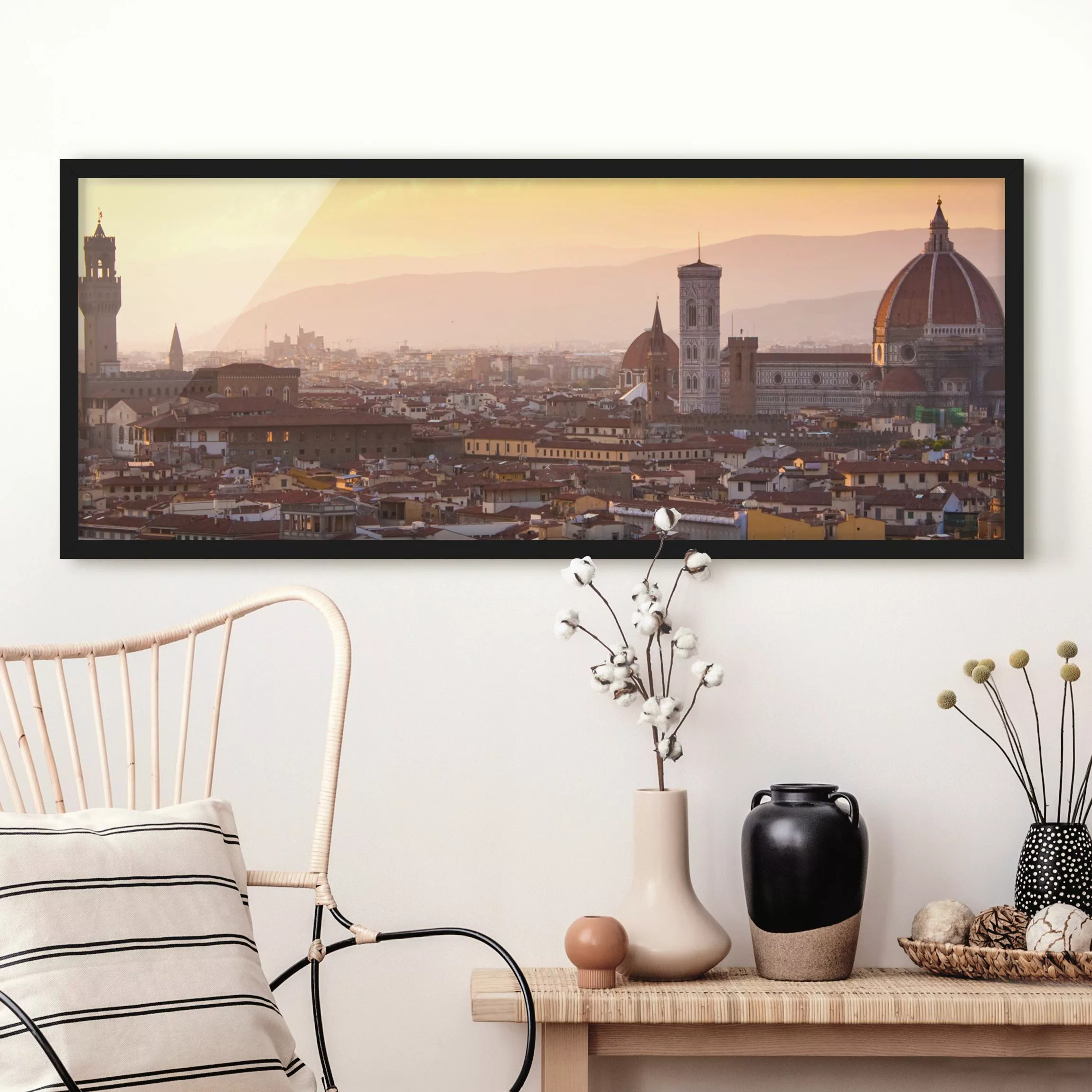 Bild mit Rahmen Architektur & Skyline - Panorama Florenz günstig online kaufen