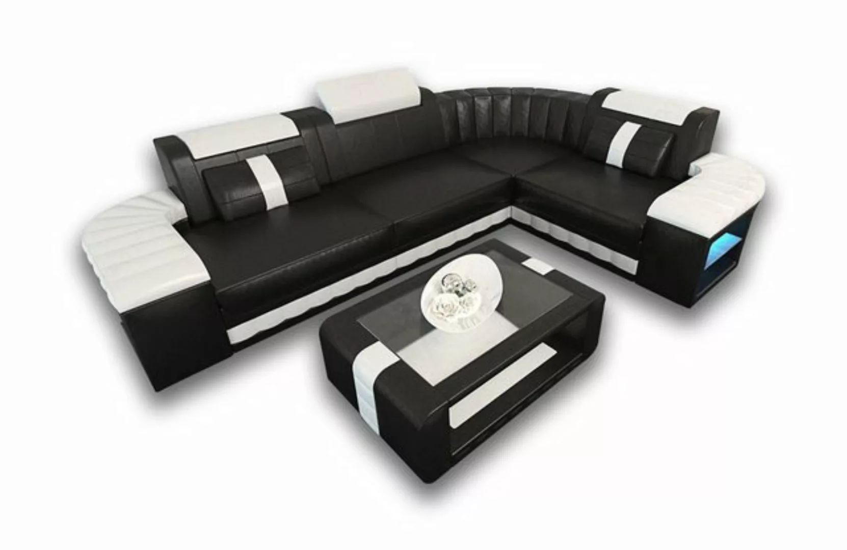 Sofa Dreams Ecksofa Ledercouch Ledersofa Bergamo L Form Leder Sofa, Couch, günstig online kaufen