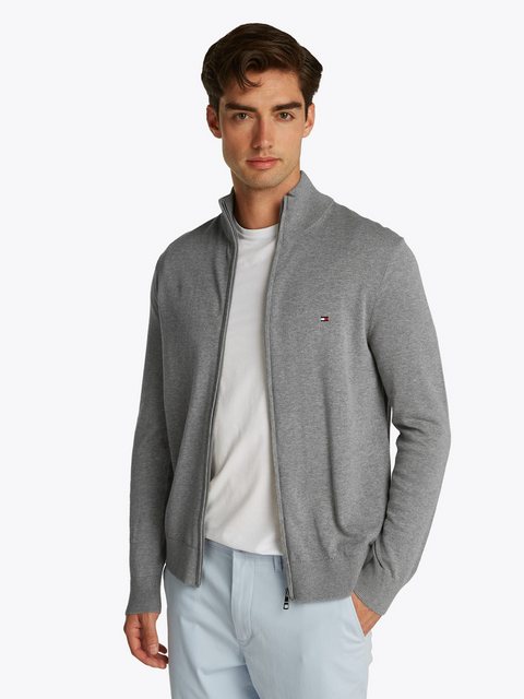 Tommy Hilfiger Strickjacke "ESSENTIAL COTTON ZIP THRU", mit Logostickerei günstig online kaufen