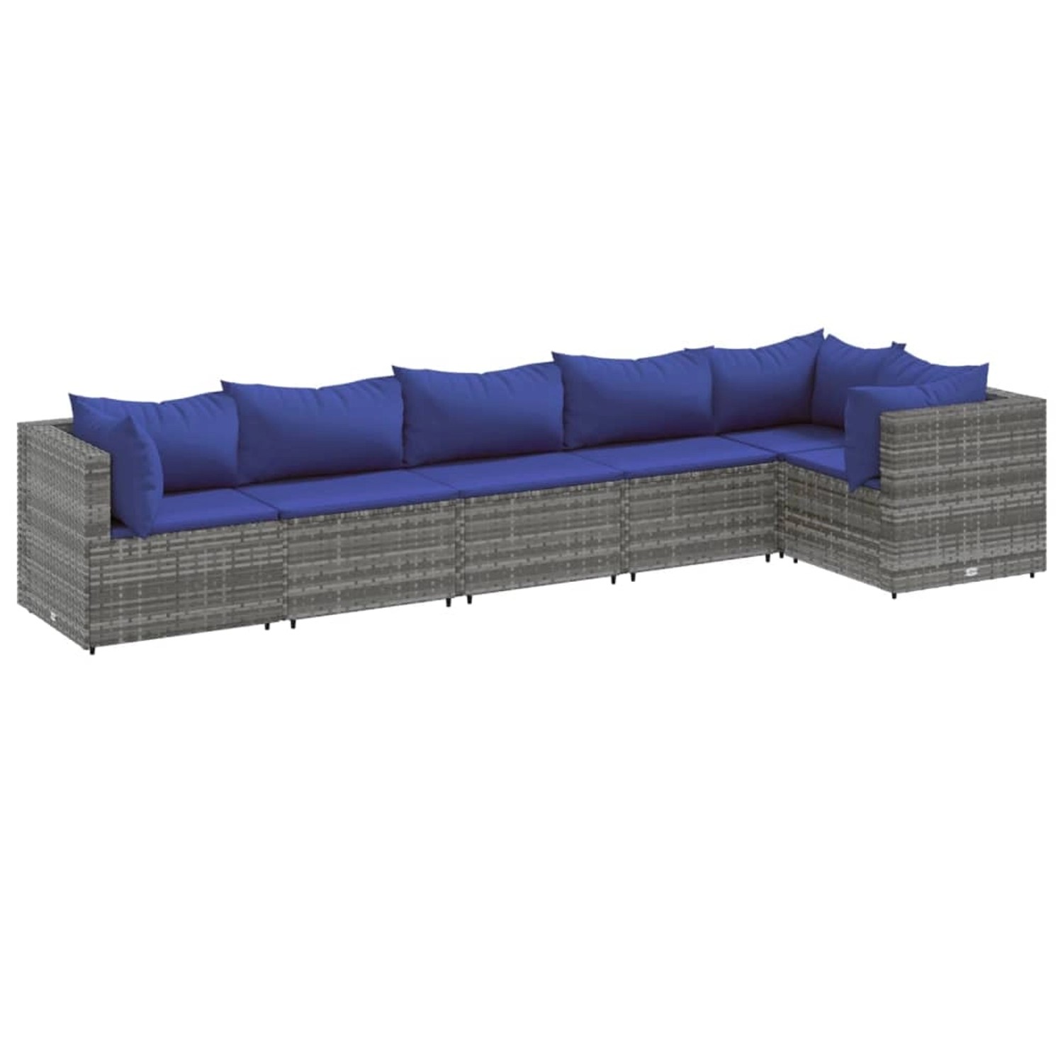 vidaXL 6-tlg Garten-Lounge-Set mit Kissen Grau Poly Rattan Modell 70 günstig online kaufen