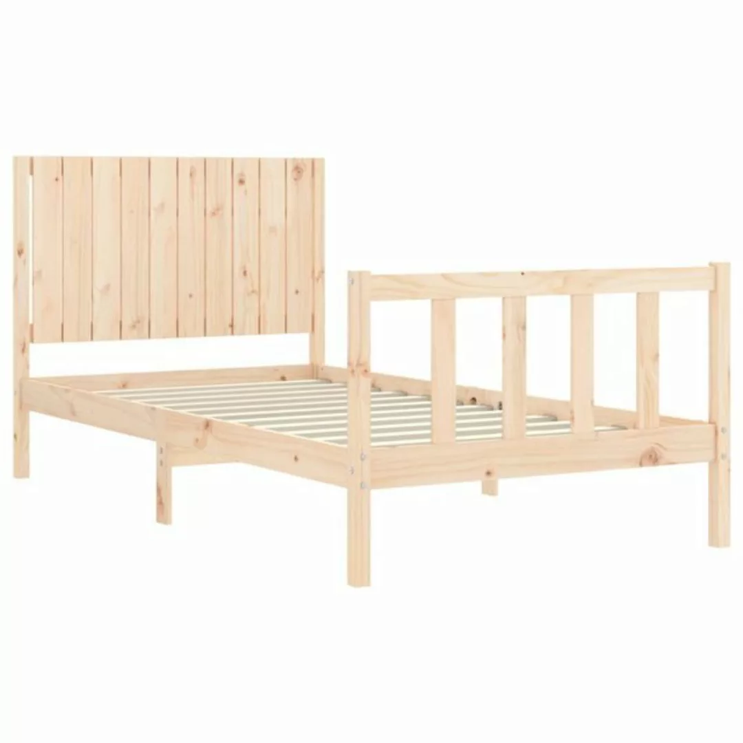 vidaXL Bettgestell Massivholzbett mit Kopfteil 100x200 cm Bett Bettgestell günstig online kaufen