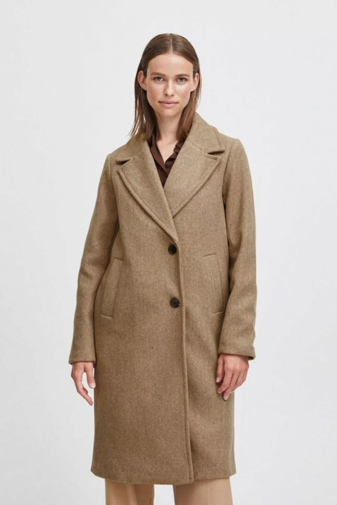 b.young Langmantel Mantel Reverskragen Jacke Lang BYCILIA COAT 3 6261 in Br günstig online kaufen