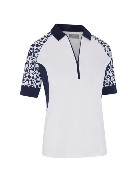 Callaway Poloshirt Callaway Golf PoloTwo-Tone Geometric 1/4 Zip Weiß/Navy D günstig online kaufen