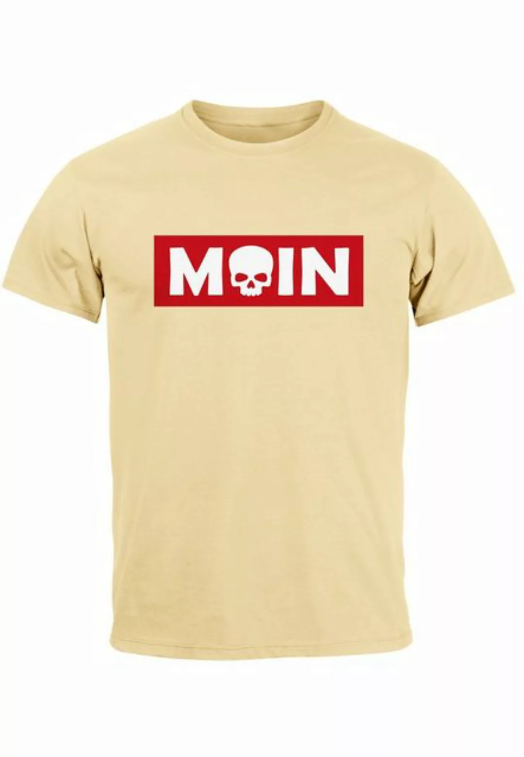 Neverless Print-Shirt Herren T-Shirt Schriftzug Moin Skull Totenkopf Aufdru günstig online kaufen