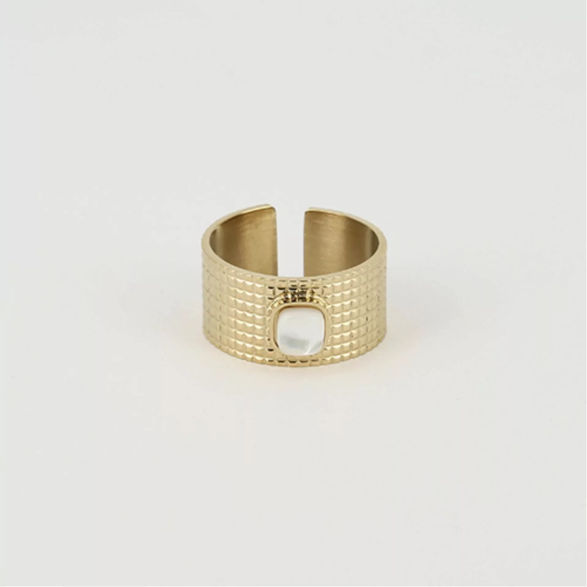 Zag Bijoux breiter Ring gold geriffelt gold günstig online kaufen