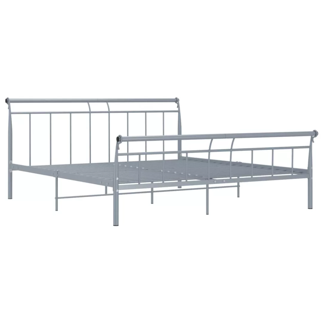 vidaXL Bettgestell Bettgestell Grau Metall 180x200 cm Doppelbett Bett Bettr günstig online kaufen