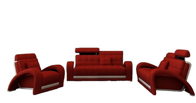 JVmoebel Sofa Leder Couch Sofagarnitur Wohnzimmer Garnituren Couch Set, Mad günstig online kaufen