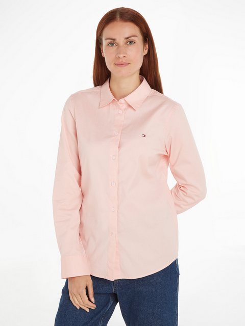 Tommy Hilfiger Hemdbluse STRETCH OXFORD REGULAR SHIRT mit Logostickerei günstig online kaufen