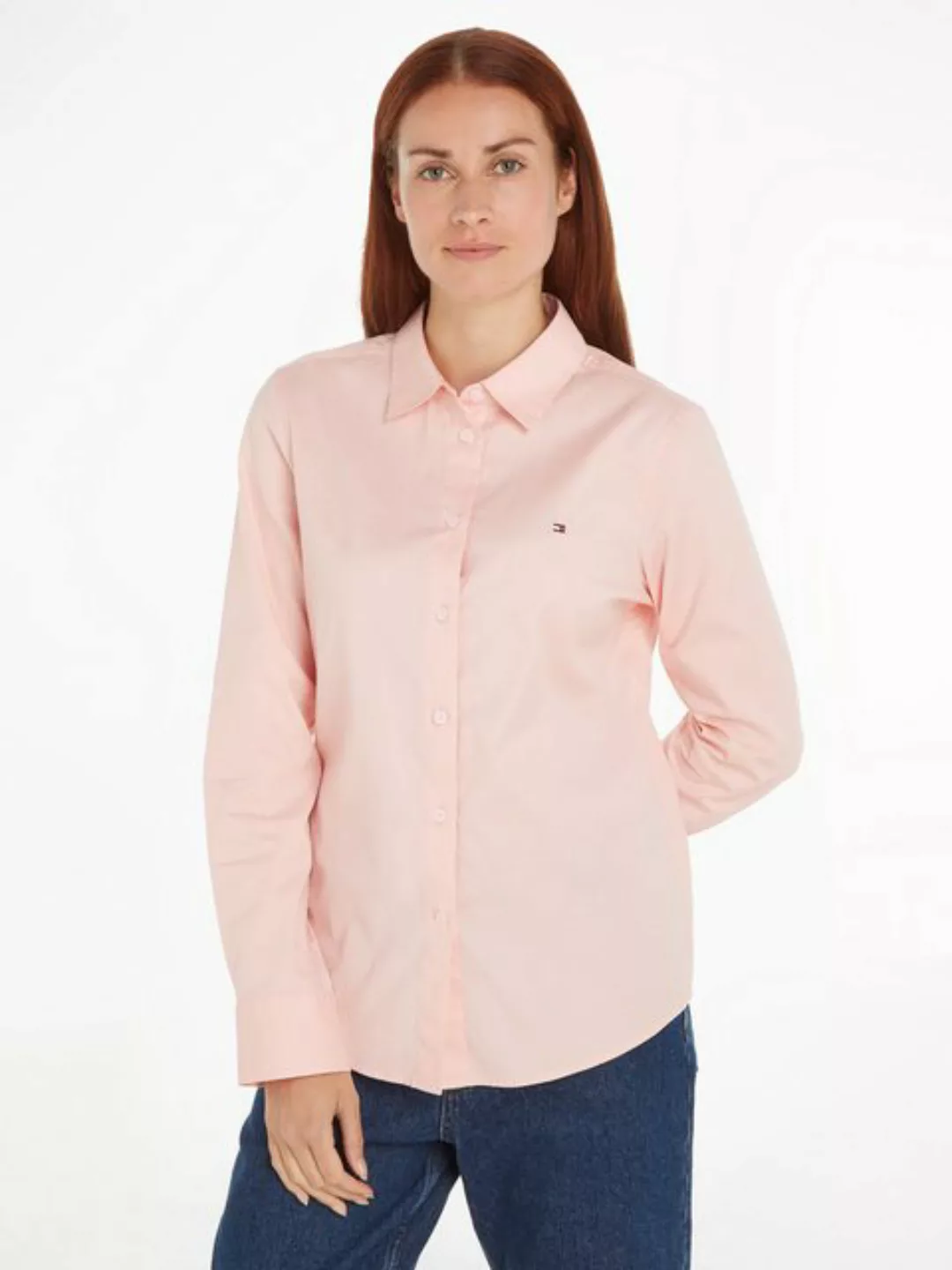 Tommy Hilfiger Hemdbluse "STRETCH OXFORD REGULAR SHIRT", mit Logostickerei günstig online kaufen