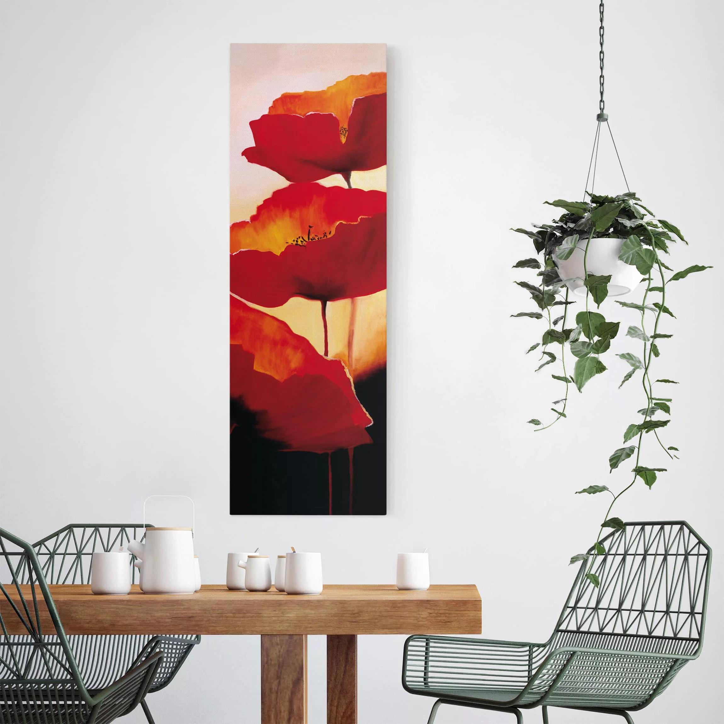 Leinwandbild - Hochformat Poppy Family günstig online kaufen