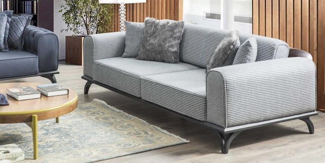 Xlmoebel 3-Sitzer Dreisitzer Sofa 227cm Polstermöbel aus Textilstoff, 1 Tei günstig online kaufen