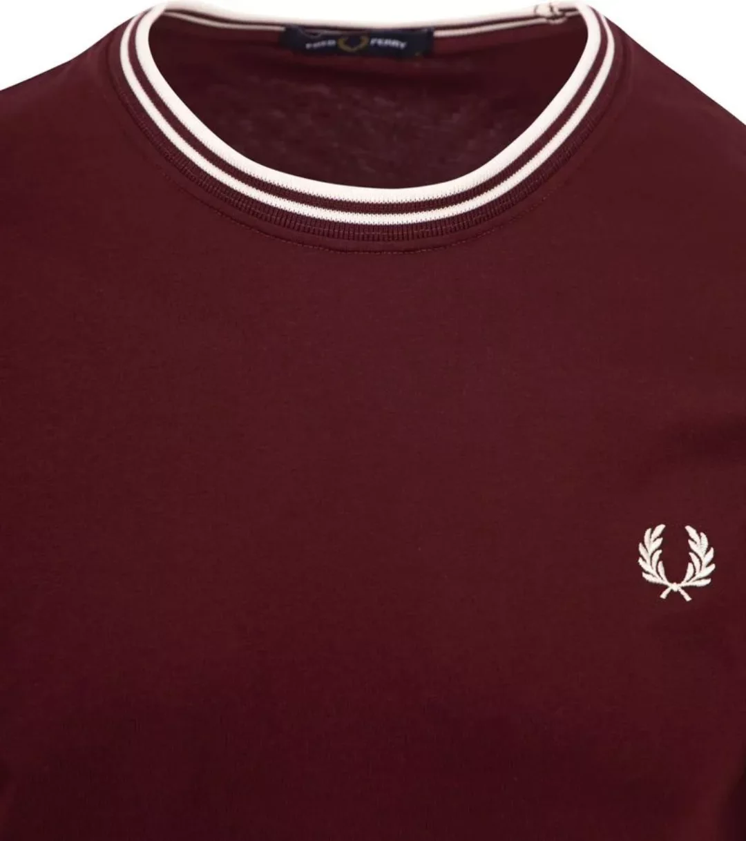 Fred Perry Twin Tipped T-shirt Bordeaux - Größe M günstig online kaufen