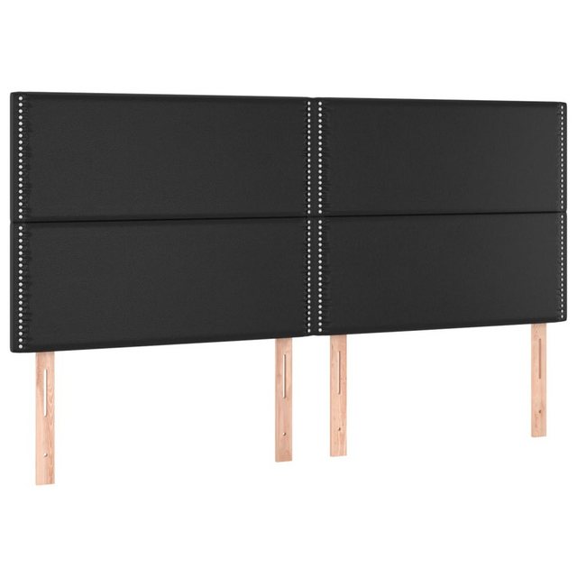 vidaXL Bett, Kopfteile 4 Stk. Schwarz 80x5x78/88 cm Kunstleder günstig online kaufen