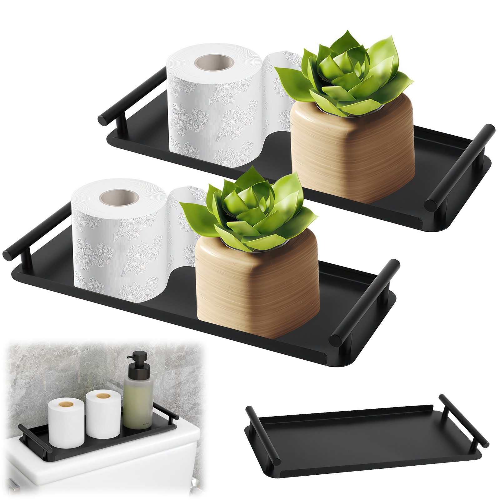 BlingBin Dekotablett Toilettenpapierkorb Badezimmertablett Metall Deko günstig online kaufen