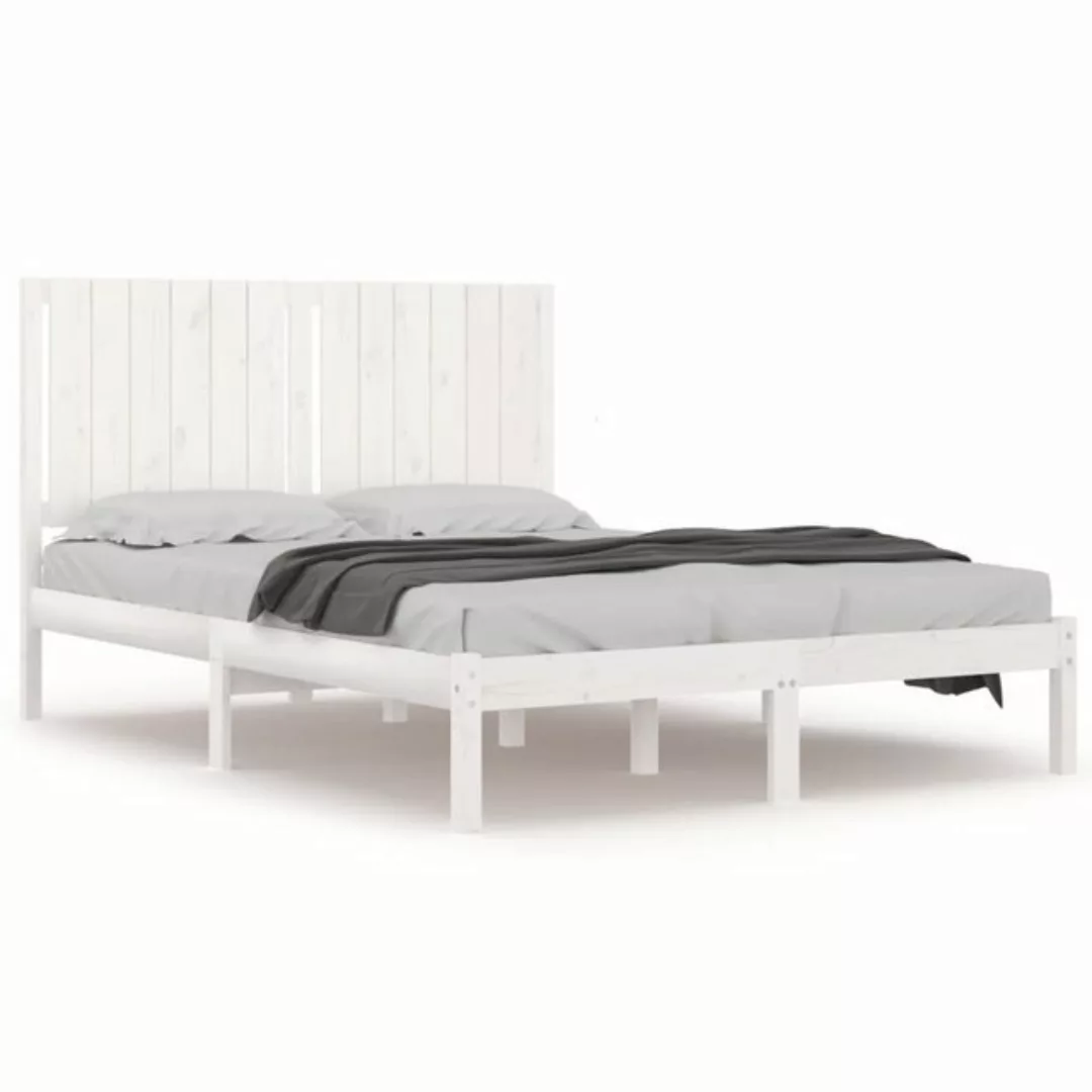 furnicato Bett Massivholzbett Weiß Kiefer 140x190 cm günstig online kaufen