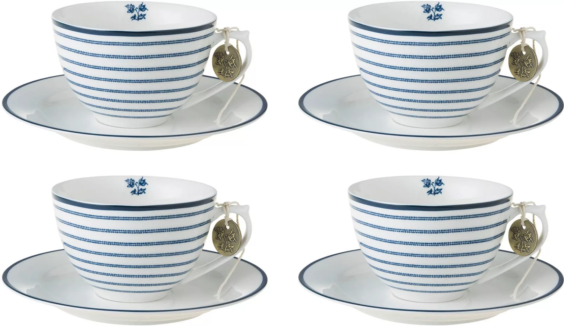 LAURA ASHLEY BLUEPRINT COLLECTABLES Cappuccinotasse »Candy Stripe«, (Set, 8 günstig online kaufen