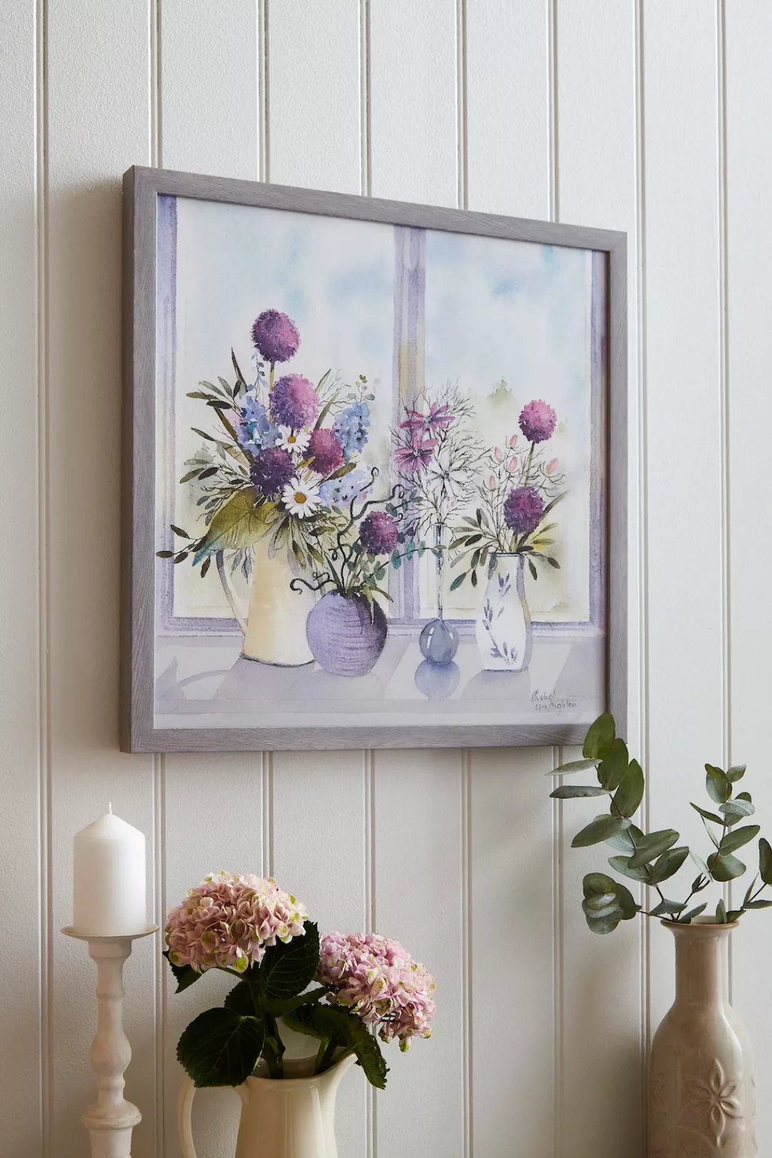 LAURA ASHLEY Bild mit Rahmen "Allium Blooms", (1 St.), Bilder 50x50cm günstig online kaufen