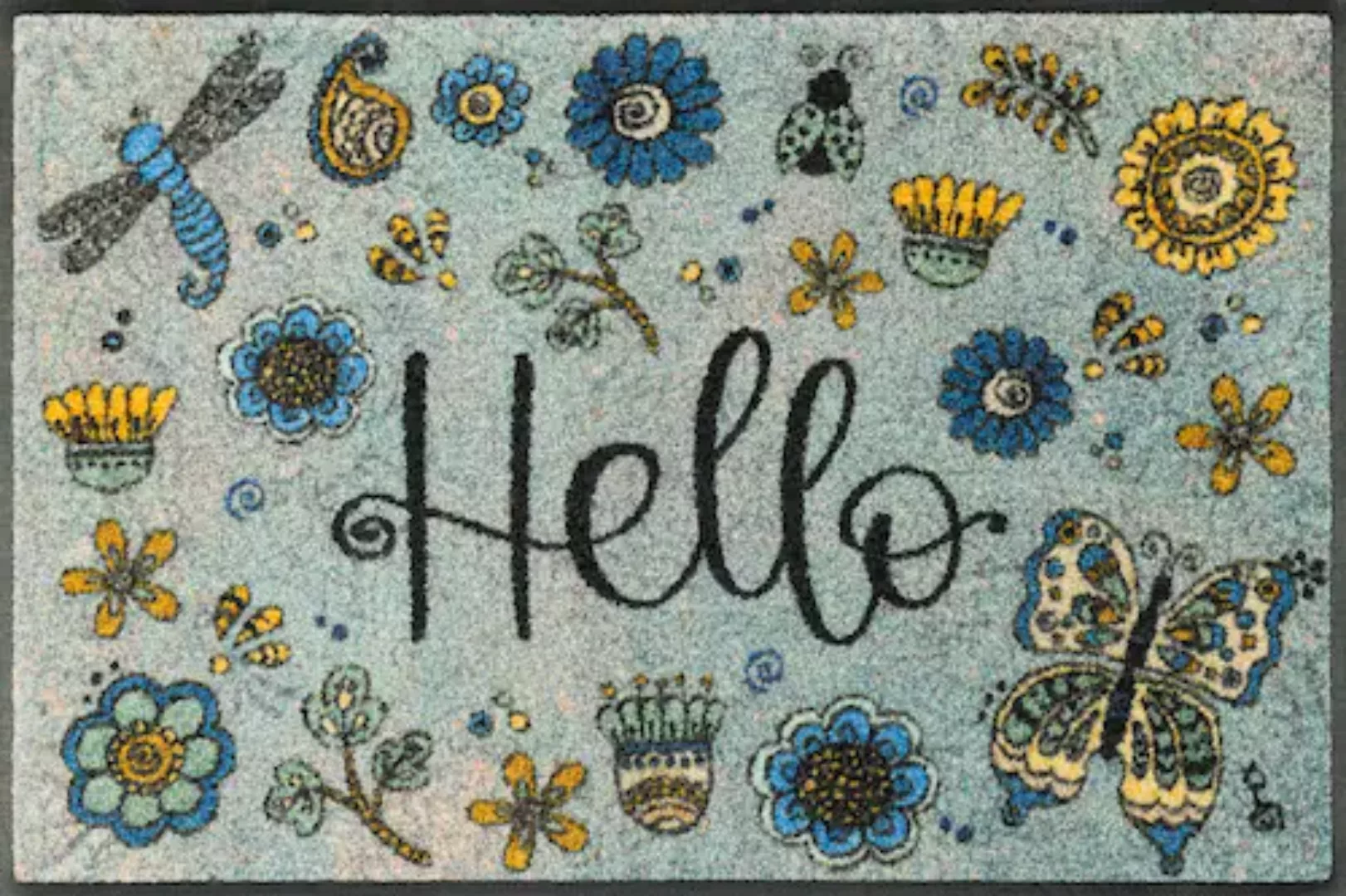 wash+dry by Kleen-Tex Fußmatte »Hello Flowers«, rechteckig günstig online kaufen
