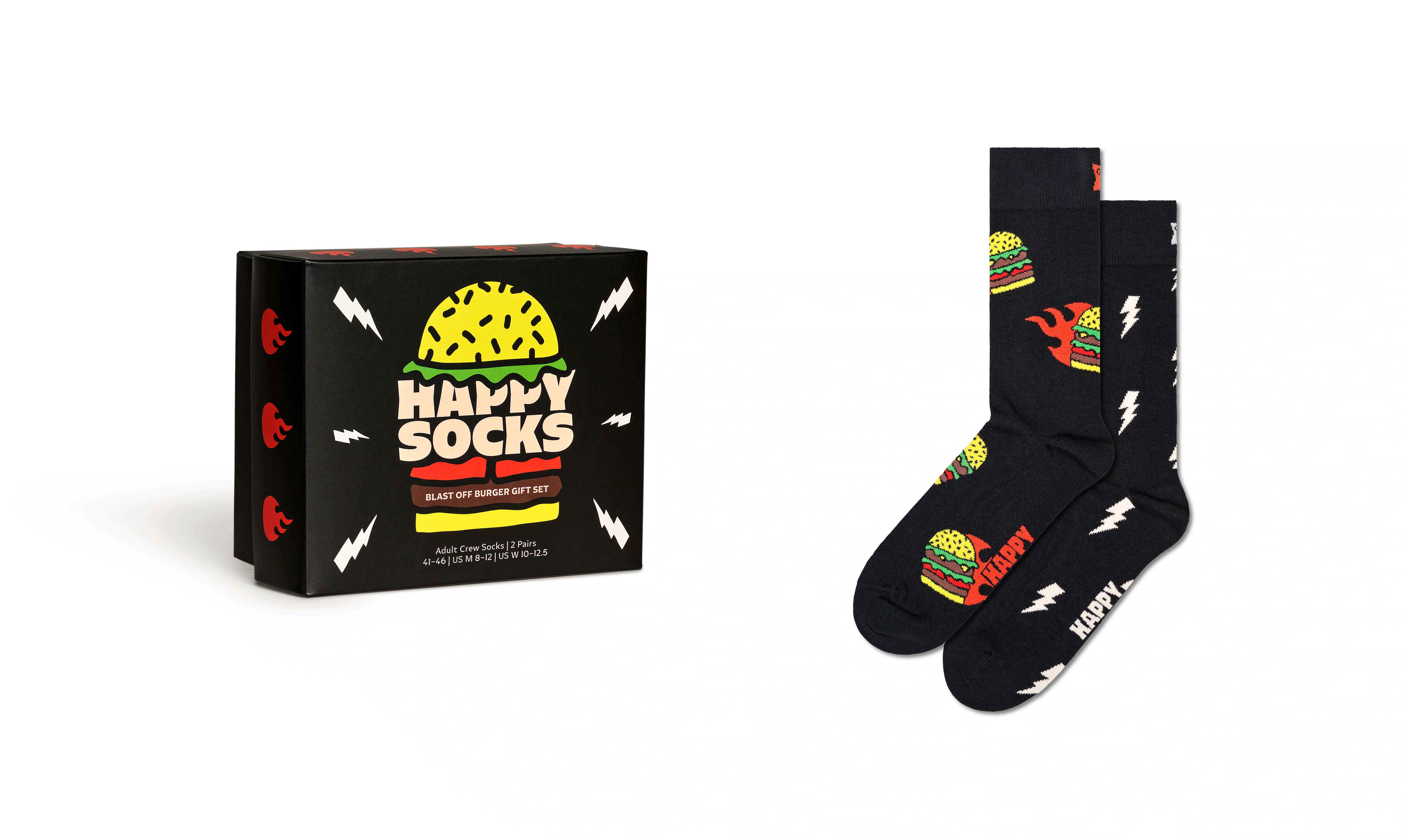 Happy Socks Langsocken, (2er Pack), mit coolem Burger-Motiv günstig online kaufen